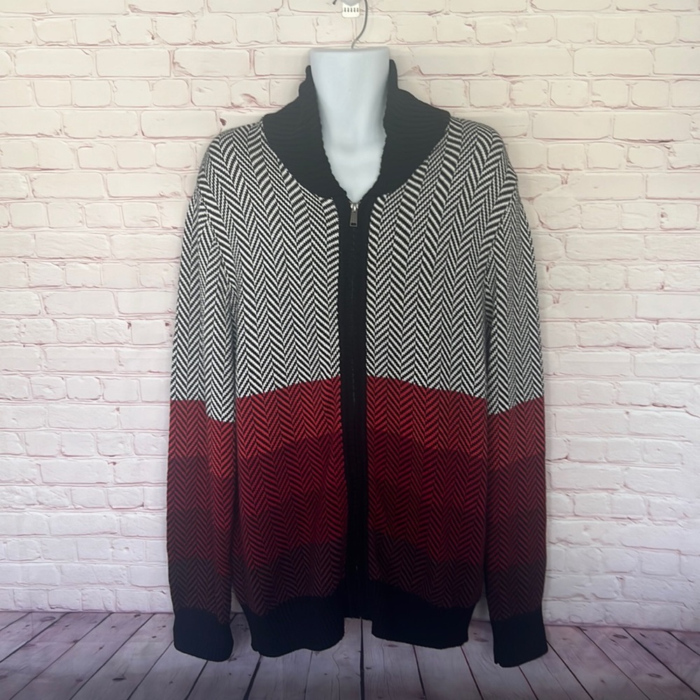 SEAN JOHN XL MULTI COLORED CHEVRON KNIT PULLOVER SWEATER